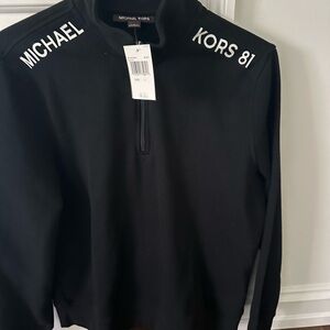 Michael Kors Black Zip Up Sweaters